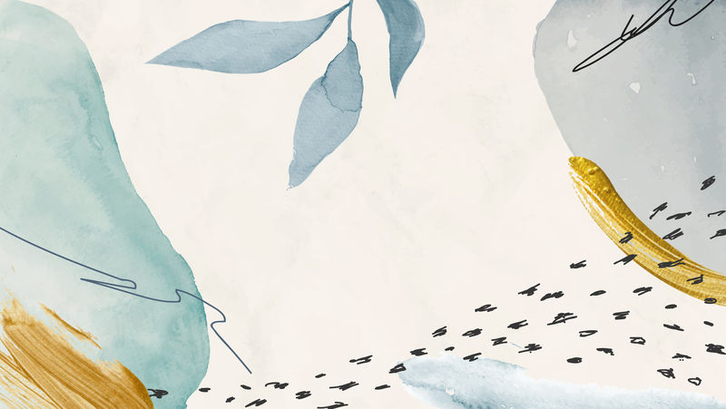 蓝色水彩花卉背景向量