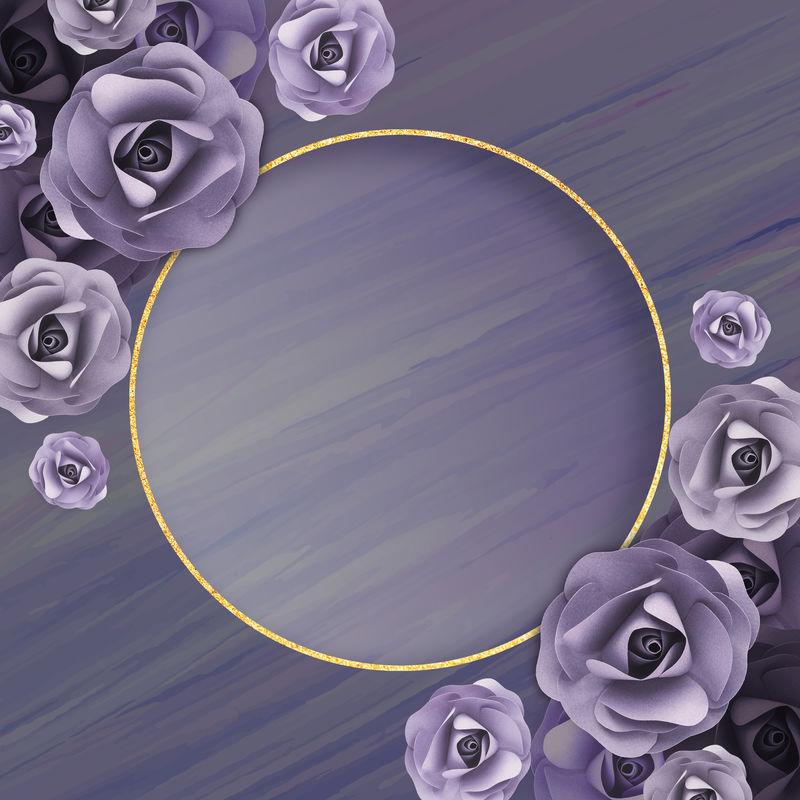 空白金色花框载体