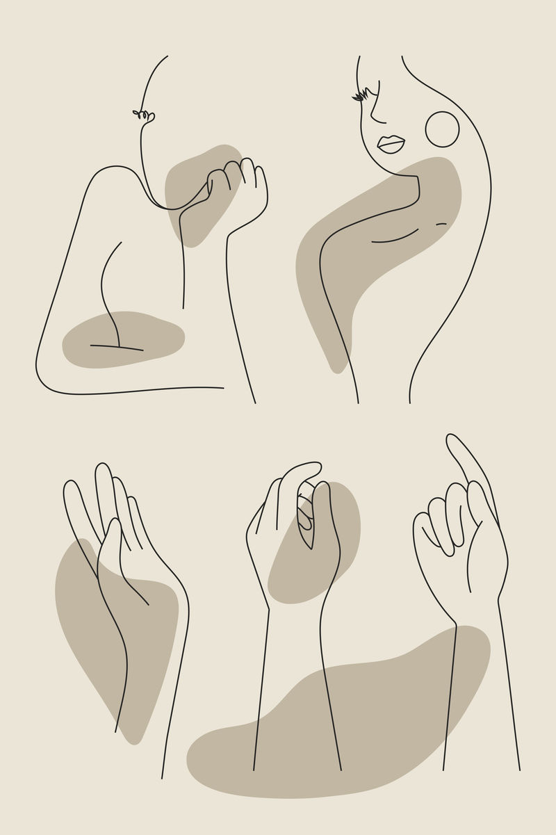 女性线条艺术收藏载体