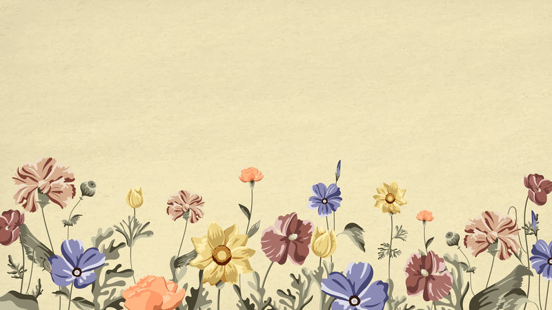 带盛开花边的春季背景向量