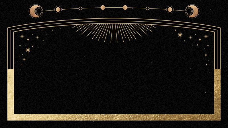 黑色背景向量上的神秘金色框架