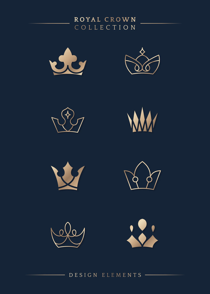 手绘皇冠涂鸦矢量系列