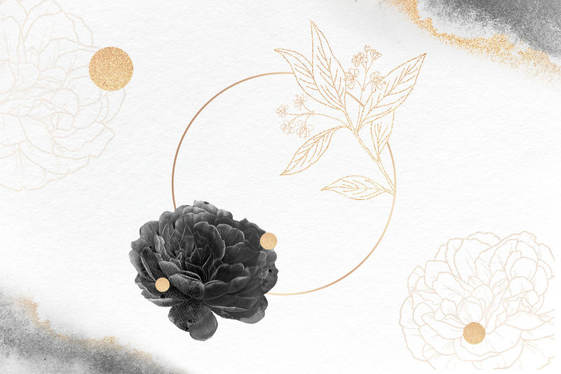 空白金圆框向量