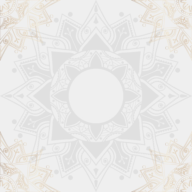 银色和金色曼荼罗背景向量