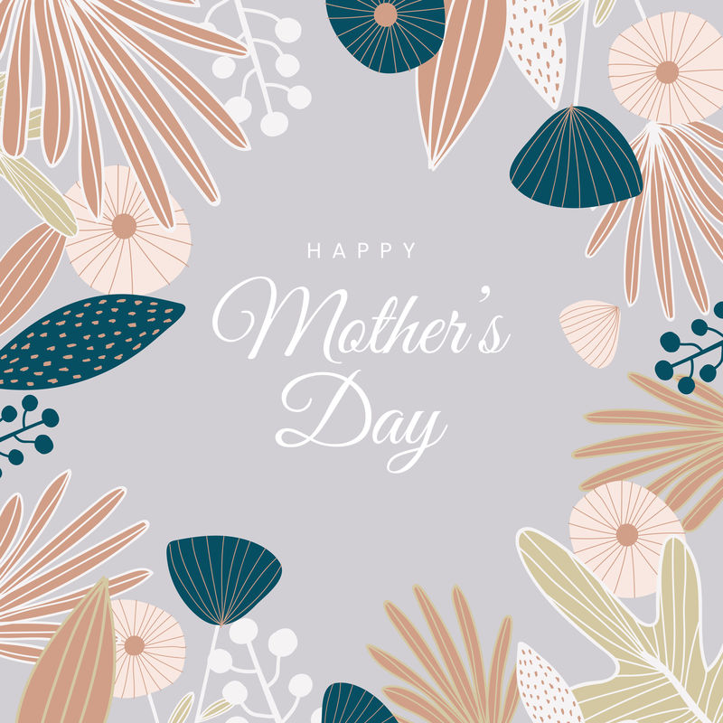 花卉优雅母亲节卡片