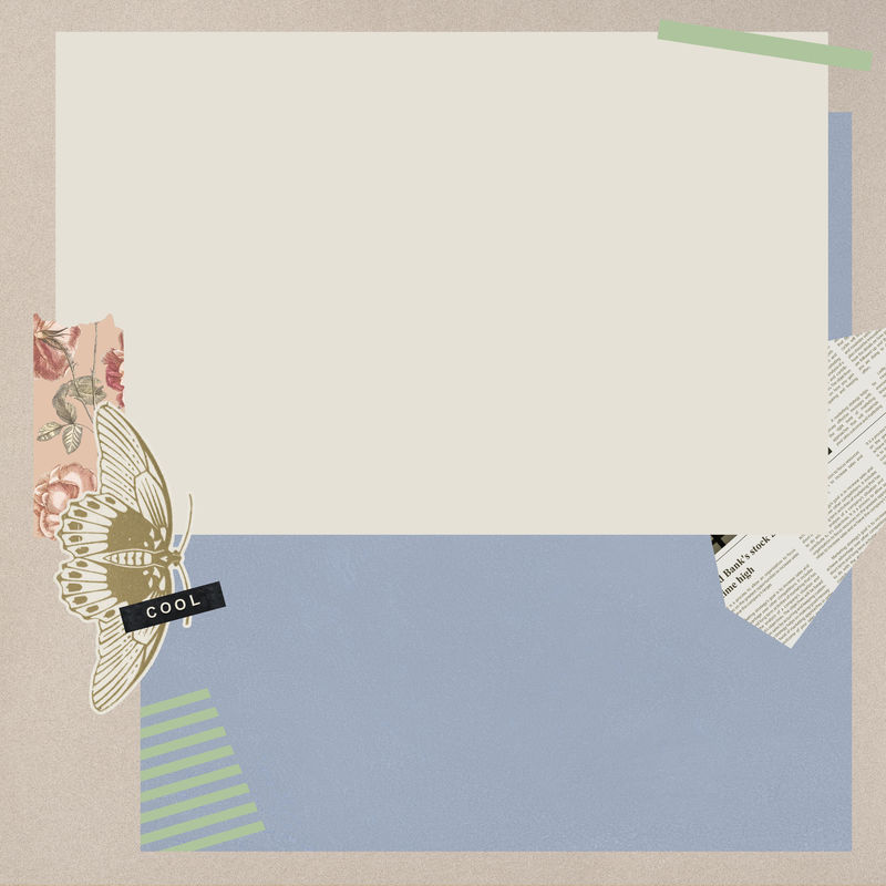 复古粉彩拼贴风格横幅背景