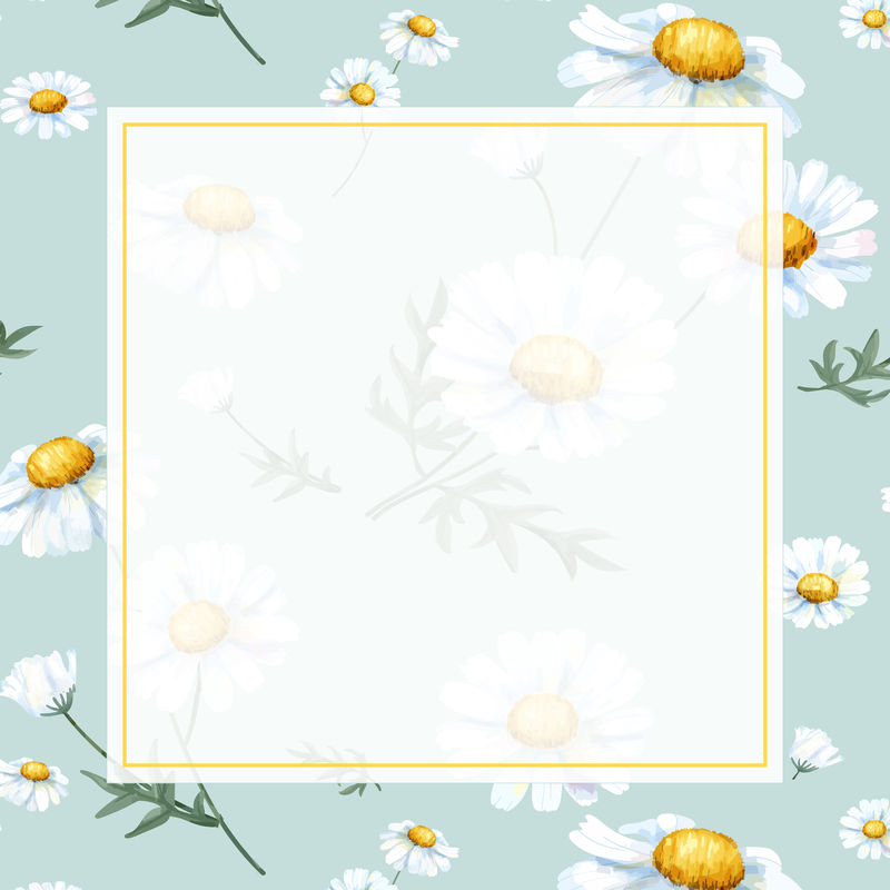 空白雏菊请柬矢量