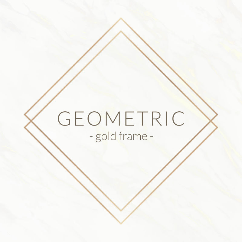 白色大理石背景插图上的金色菱形框架