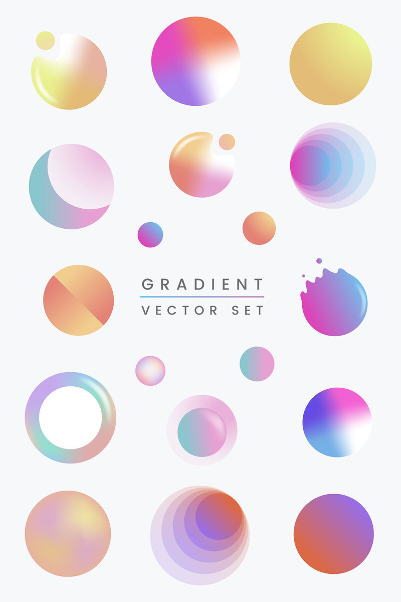 彩色渐变徽章矢量集