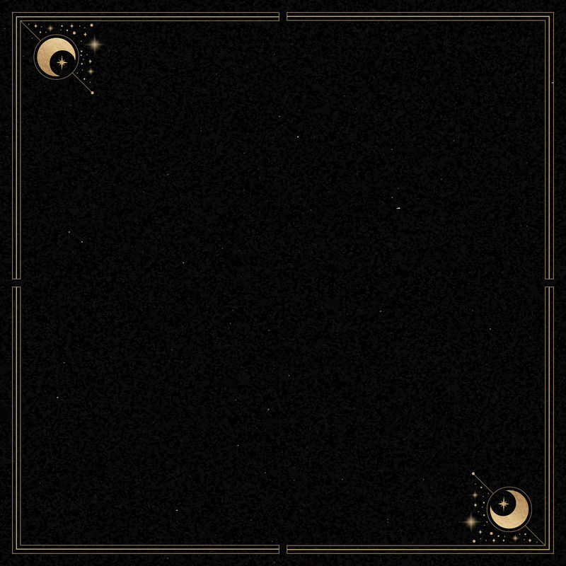 黑色背景向量上的神秘金色框架