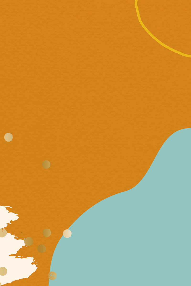 橙色和绿色孟菲斯背景向量