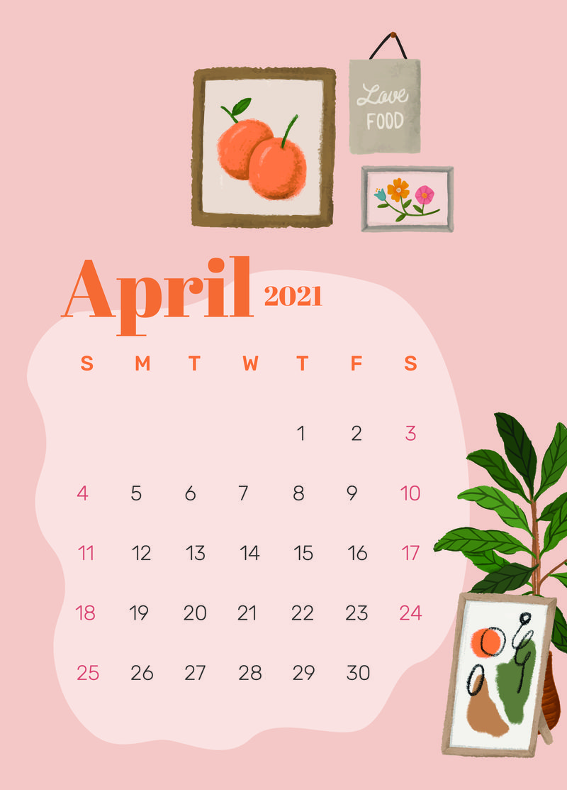 2021年4月日历电脑壁纸图片