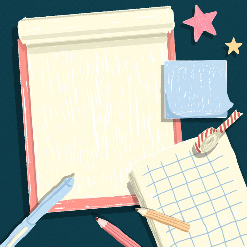 蓝色背景向量上的空白笔记本