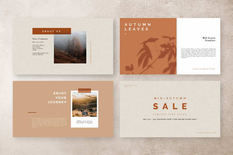 秋色调社交媒体博客模板向量