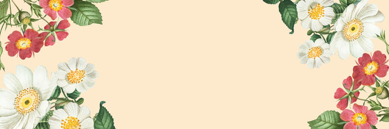 复古植物横幅设计载体