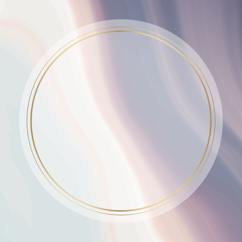 流体图案背景矢量上的圆形金框