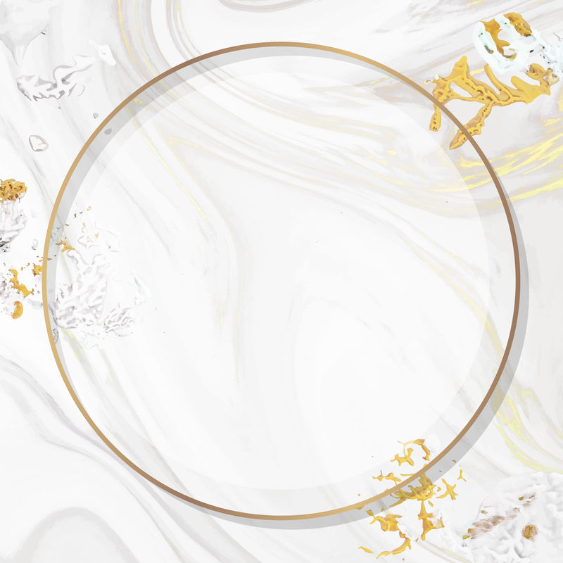 带画笔纹理背景向量的圆形金框