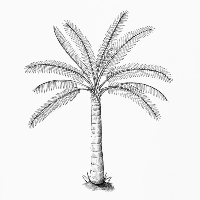 棕榈树 线描画图片