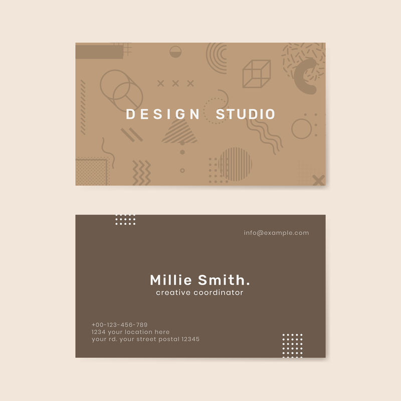 新孟菲斯名片模板向量