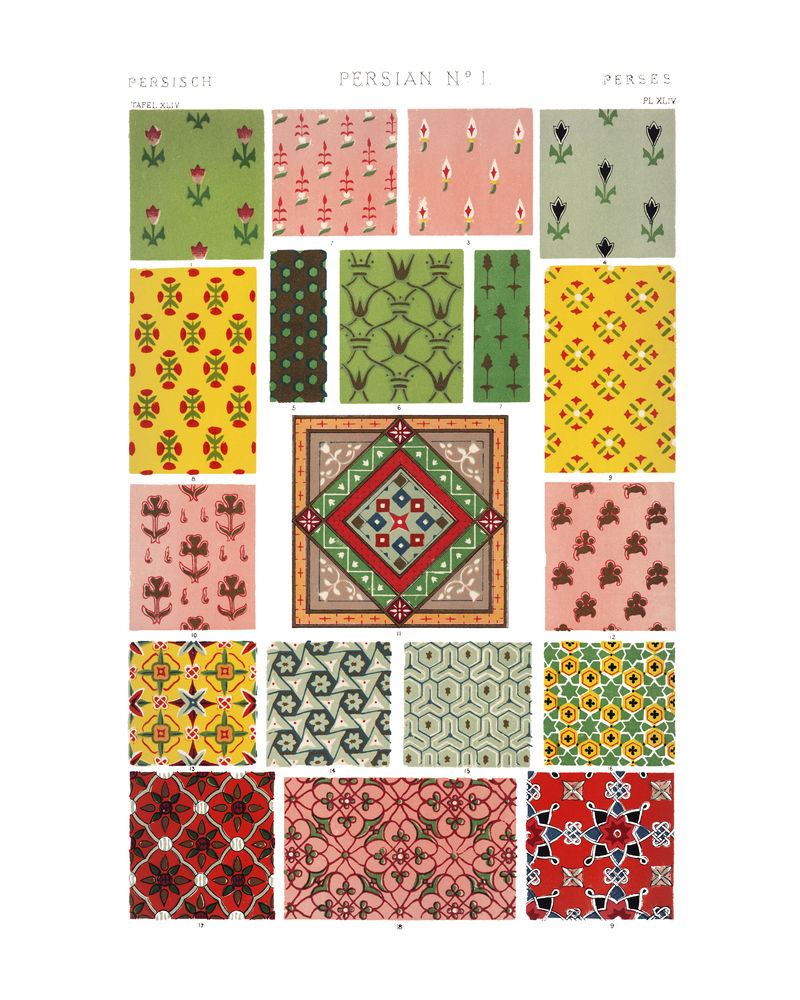 复古波斯图案墙面艺术印刷品和海报