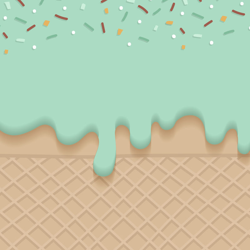 奶油冰淇淋华夫饼社交广告模板向量