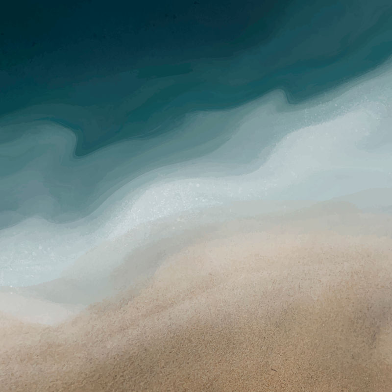 审美水彩海滩背景向量