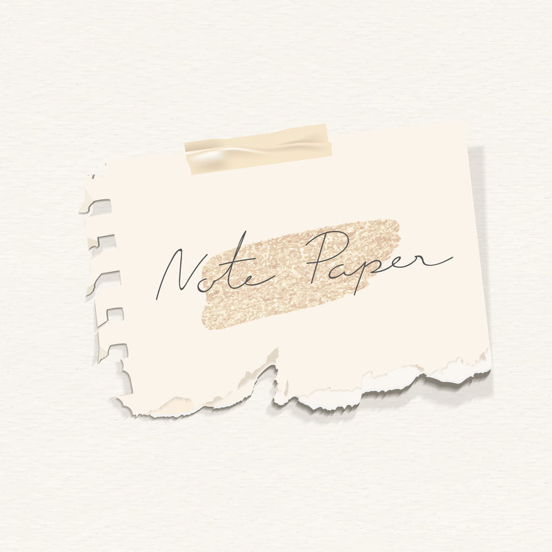 撕破米色便笺纸模板向量