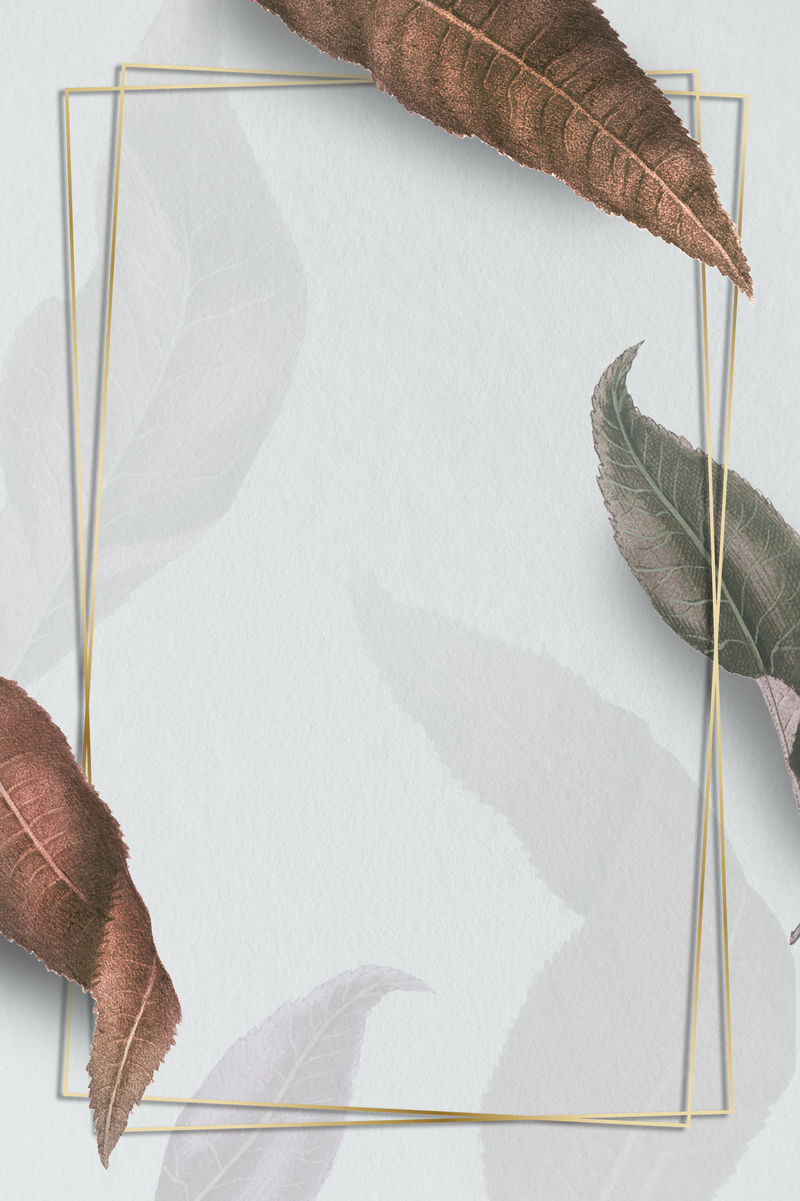 带有棕色桃枝图案的金属框架社会模板插图