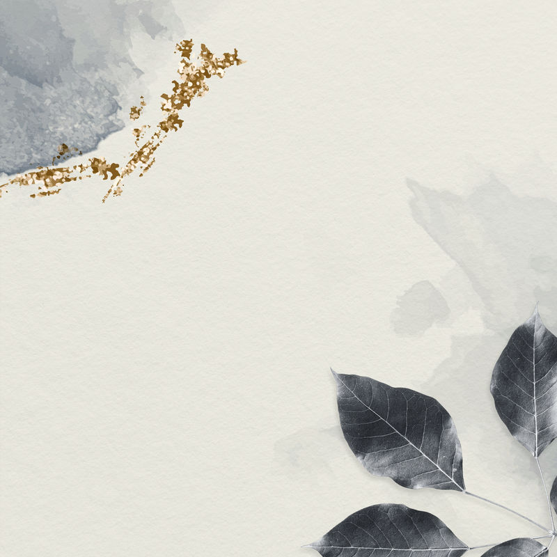 大理石纹理背景上的银叶图案