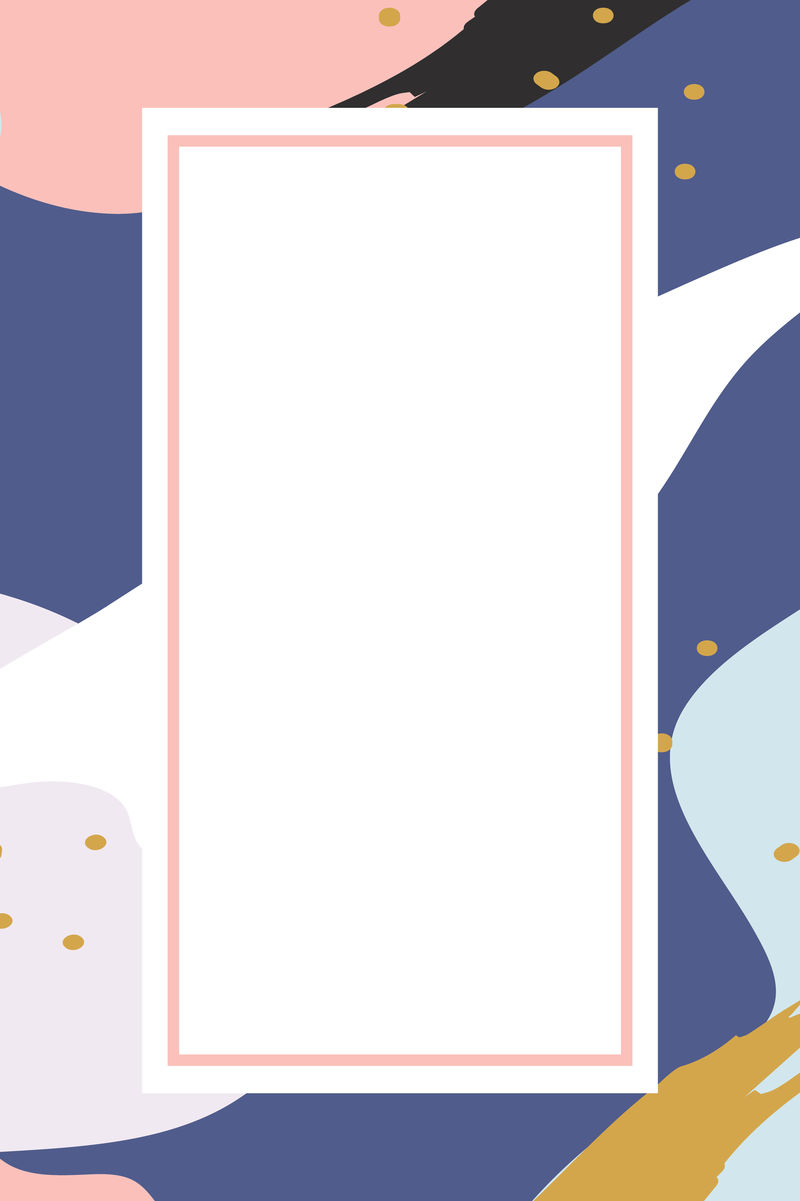 空白矩形粉彩孟菲斯框架模板向量