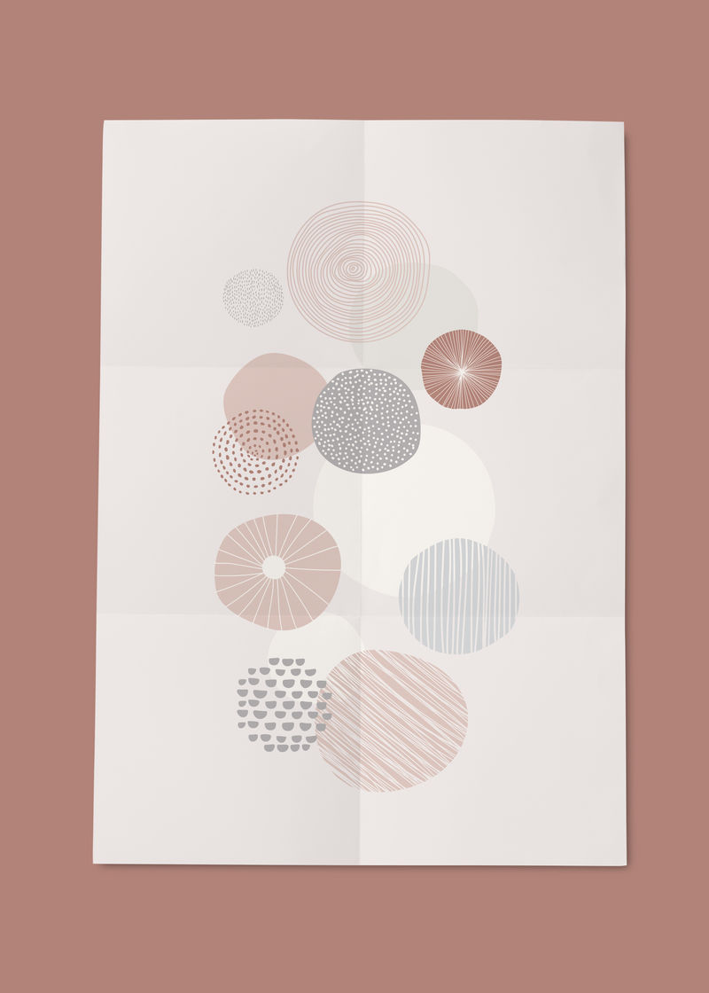 涂鸦图案海报模板模型插图