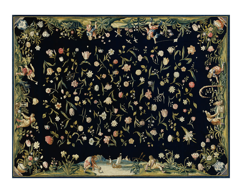 花卉图案桌毯复古插画墙壁艺术印刷品和海报设计混搭原创艺术品