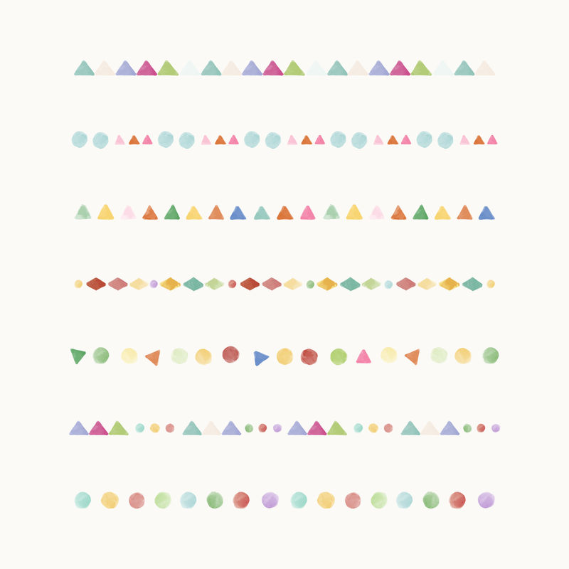 彩色水彩线条设计向量集