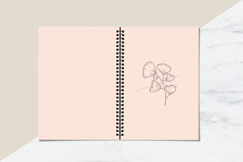 植物图案笔记本模型插图