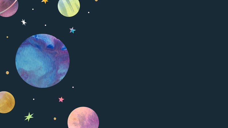 彩色银河水彩涂鸦在黑色背景向量