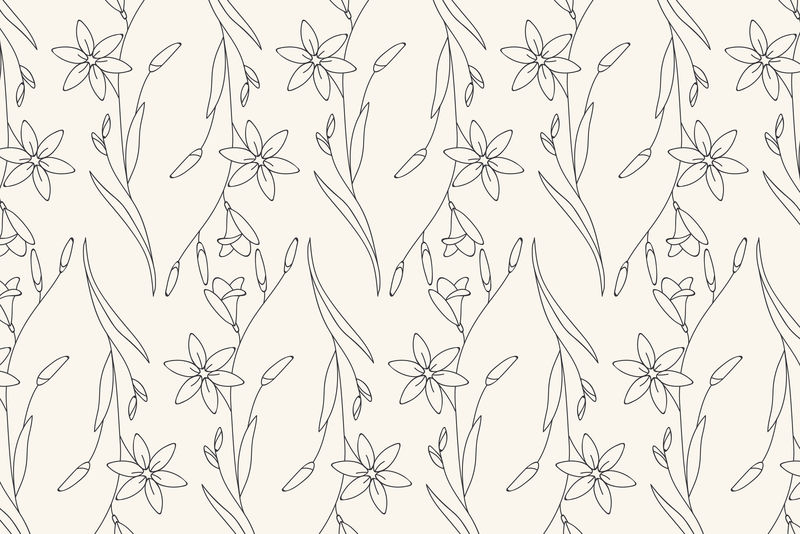 无缝花卉图案背景向量