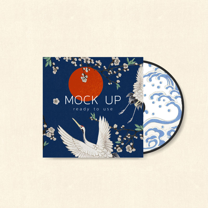 CD封面psd模拟日本图案设计由渡边胜泰原版印刷的艺术品混合