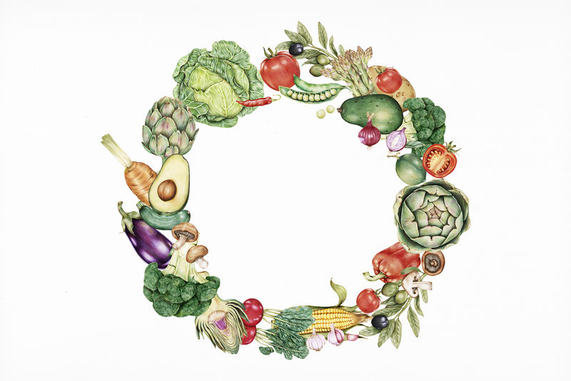 设计空间的手绘蔬菜收藏