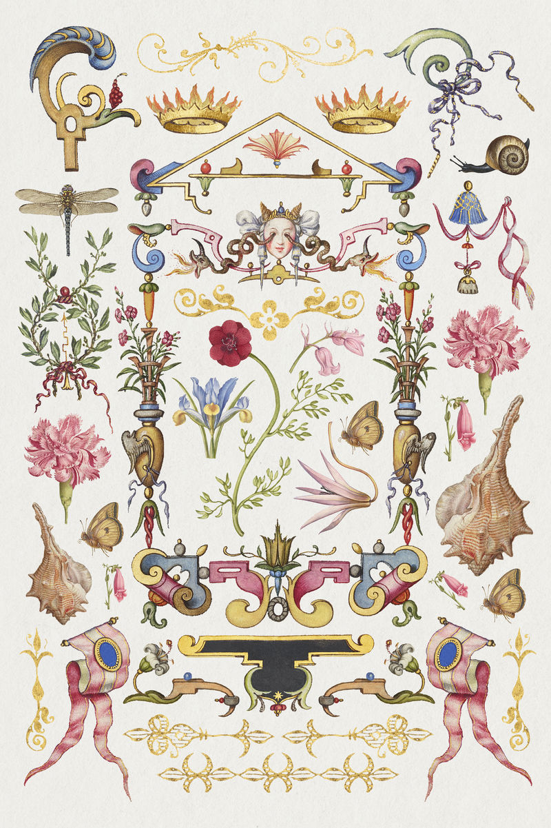 古董维多利亚装饰psd装饰对象集从书法模型书乔里斯霍夫纳格尔和乔治博茨凯混音