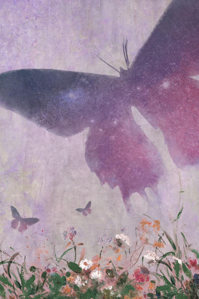 蝴蝶剪影画背景插图