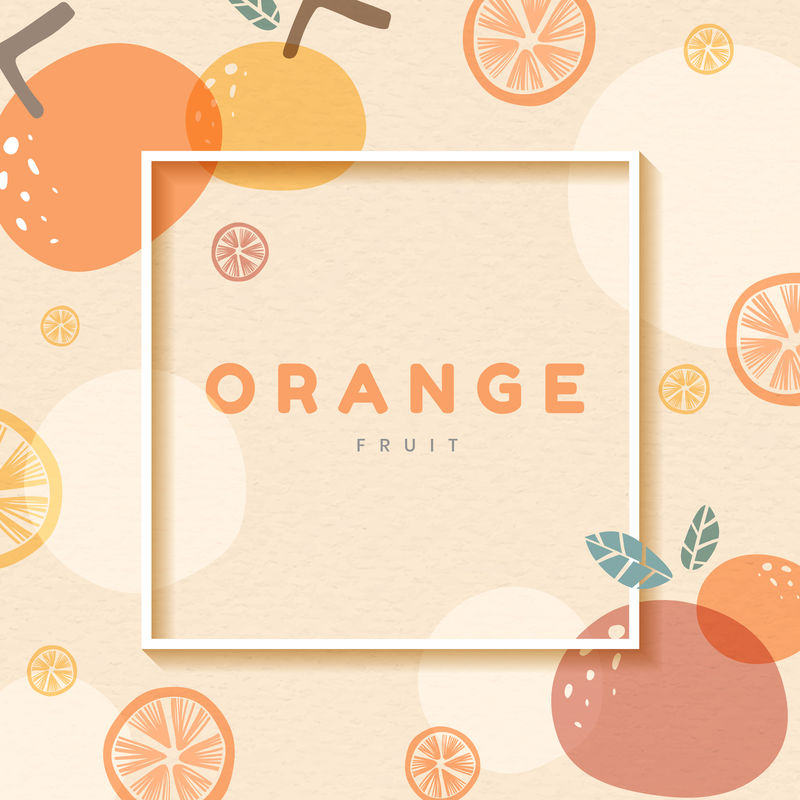 用设计空间矢量在橙色图案背景上构建框架