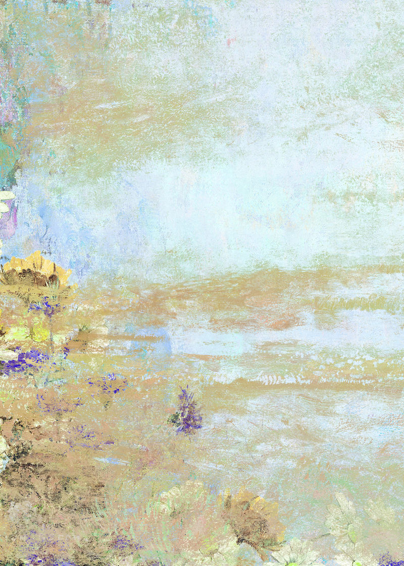 蓝色花墙纹理背景