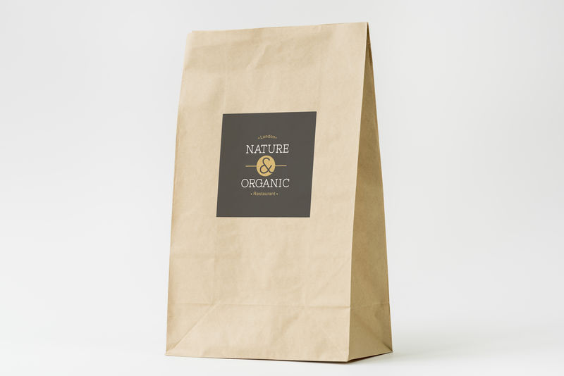 天然纸袋品牌模型