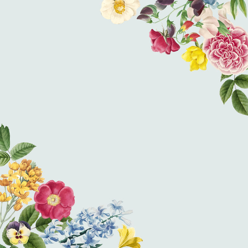 七彩夏花饰框设计元素
