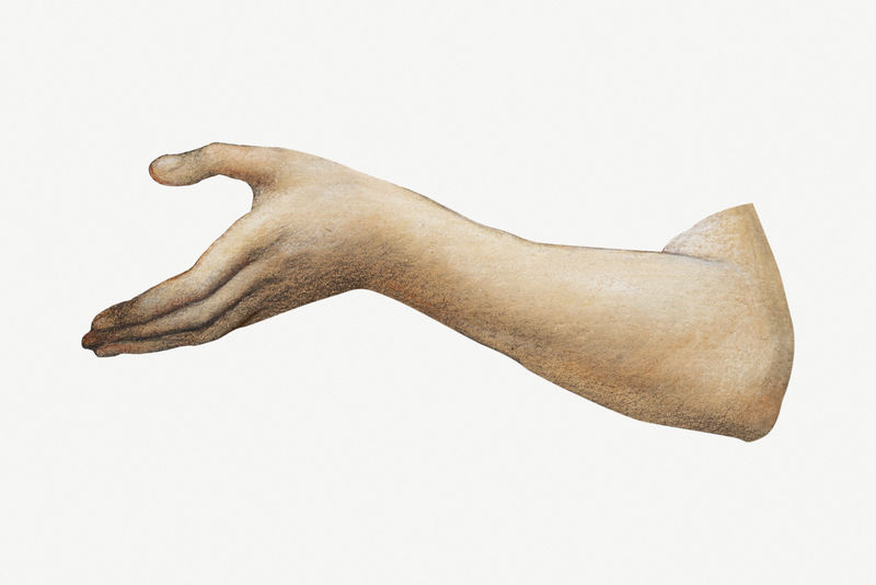 灰白色背景上的帮助手势