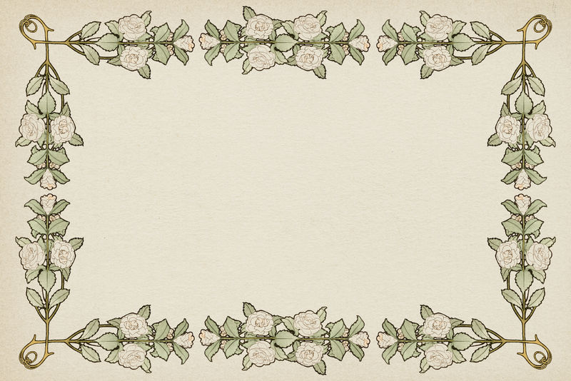art nouveau white rose frame psdremixed from the artworks of \u003ca href=\u0022https:\/www