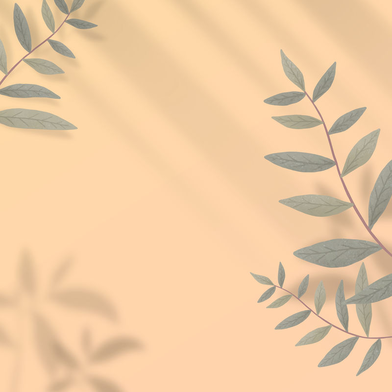 柔和的橙色阴影叶psd美学背景