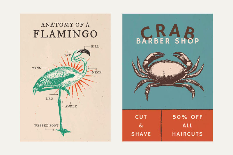 复古小企业海报psd可编辑模板集