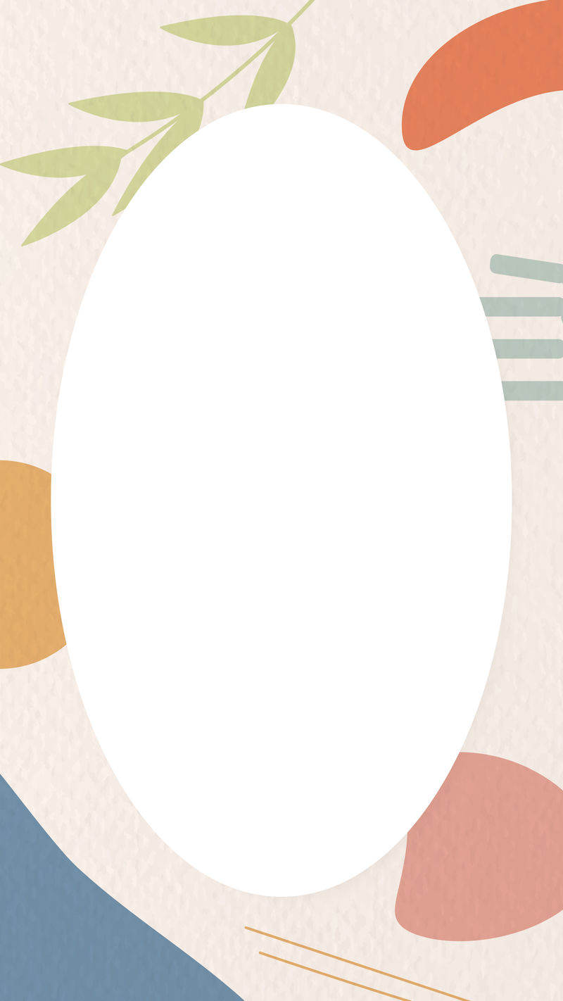 抽象植物框架模板矢量手机壁纸