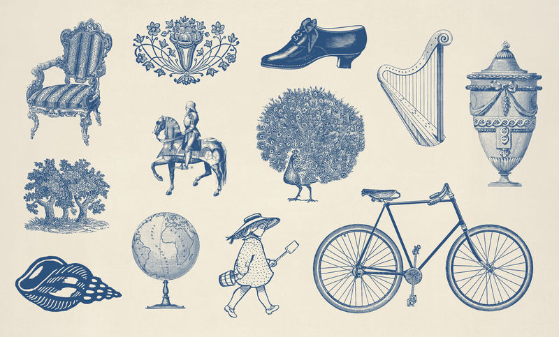 复古维多利亚风格雕刻套装